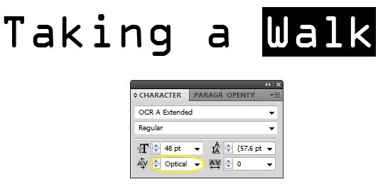 Optical Kerning Screenshot
