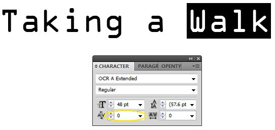 Turn Kerning Off Screenshot