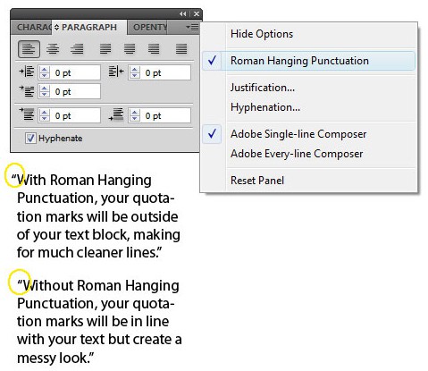 Roman Hanging Punctuation Screenshot