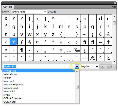Select Different Font Screenshot