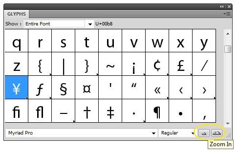 Zoom Glyphs Screenshot